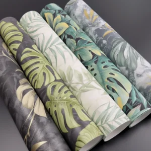 Rolos de papel de parede expostos